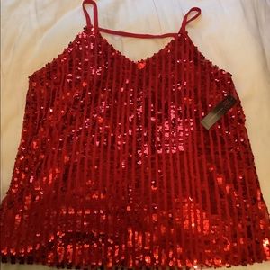 Red sequined tank top by no boundaries so L
